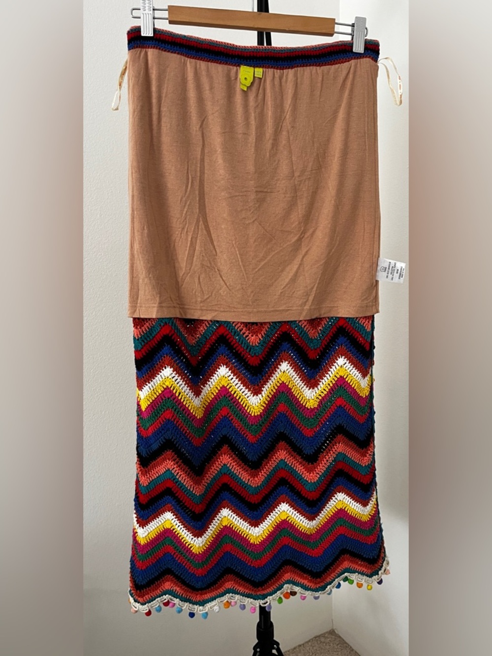 FARM Rio Multicolor Crochet Zigzag Midi Skirt - Picture 12 of 16